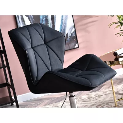 SALIHA Designer Sessel - schwarz / chrom