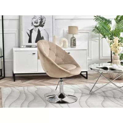 Drehsessel DERIAN - beige / chrom