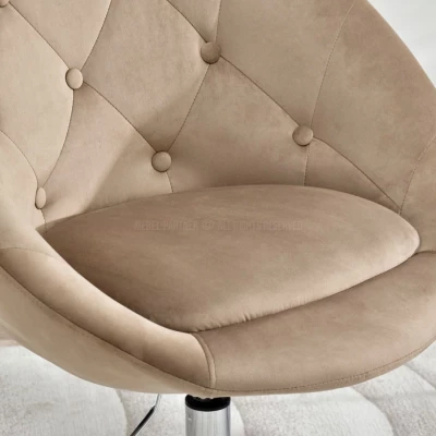 Drehsessel DERIAN - beige / chrom