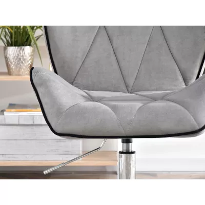 SALIHA Designer Sessel - hellgrau / Chrom