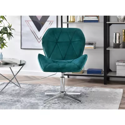 SALIHA Designer Sessel - türkis / chrom