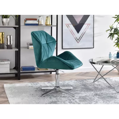 SALIHA Designer Sessel - türkis / chrom