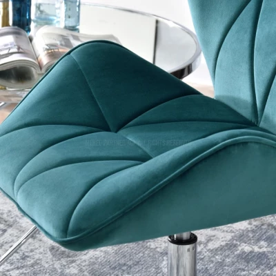 SALIHA Designer Sessel - türkis / chrom