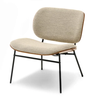 Polstersessel EVANCE - walnuss / beige / schwarz