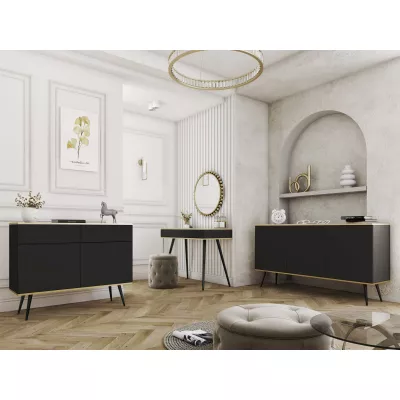 Konsolentisch JENY - schwarz / gold / schwarze Beine