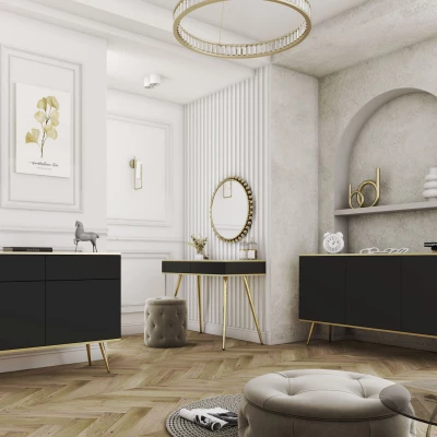 Konsolentisch JENY - schwarz / gold / goldene Beine