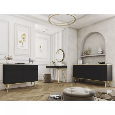 Konsolentisch JENY - schwarz / gold / goldene Beine