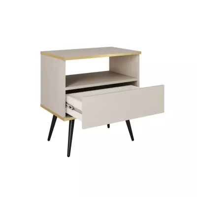JENY Nachttisch - beige / gold