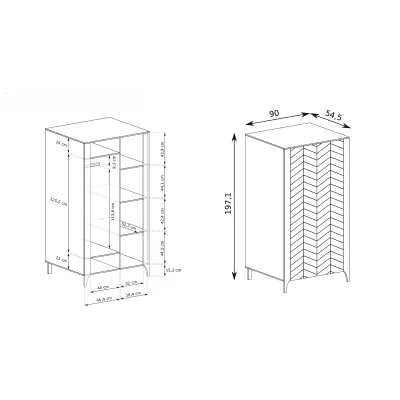 Kleiderschrank MARCIA - schwarz