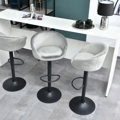 Drehbarer Barhocker SARINA - grau / schwarz