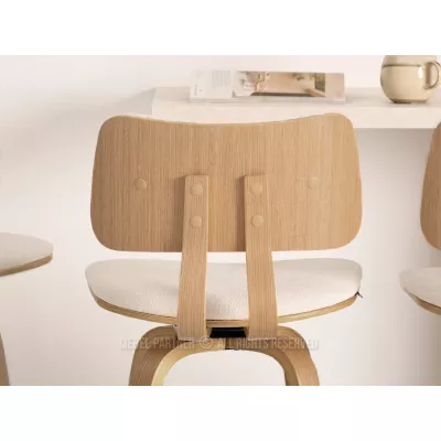 Drehbarer Barhocker IBELINA - creme / Eiche