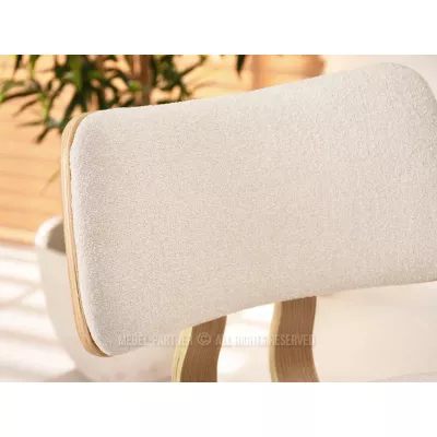 Drehbarer Barhocker IBELINA - creme / Eiche