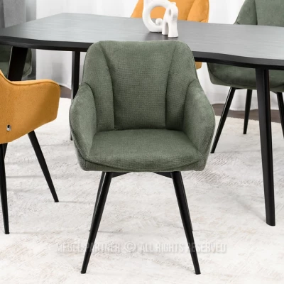 MIRELVA Polsterstuhl für Esszimmer - grün/schwarz