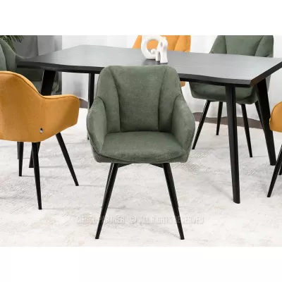 MIRELVA Polsterstuhl für Esszimmer - grün/schwarz