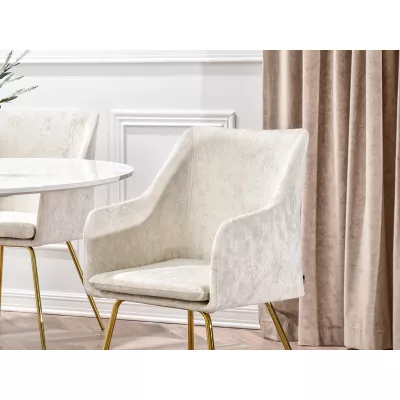 Gepolsterter Esszimmerstuhl ROXANA - creme / gold