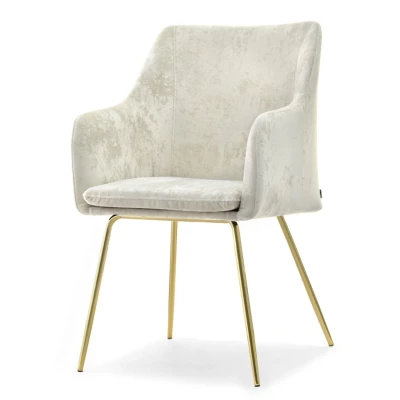 Gepolsterter Esszimmerstuhl ROXANA - creme / gold