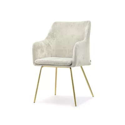 Gepolsterter Esszimmerstuhl ROXANA - creme / gold