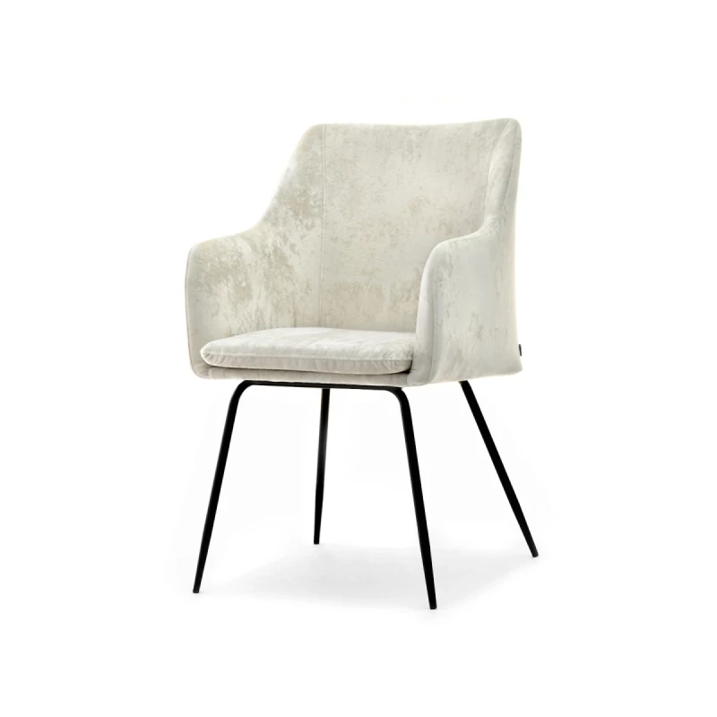 Gepolsterter Esszimmerstuhl ROXANA - creme / schwarz