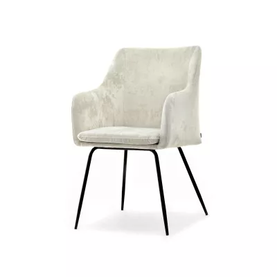 Gepolsterter Esszimmerstuhl ROXANA - creme / schwarz