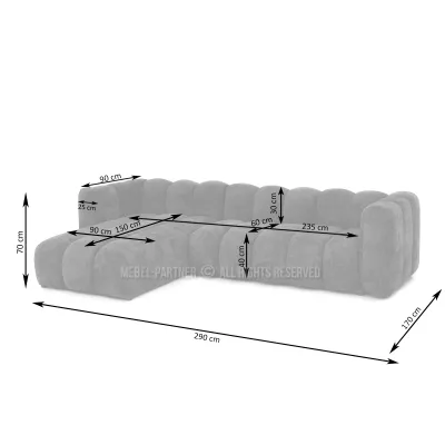 Ecksofa RONIA - schwarz