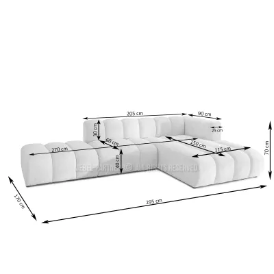 Ecksofa RONIA – Dunkelblau