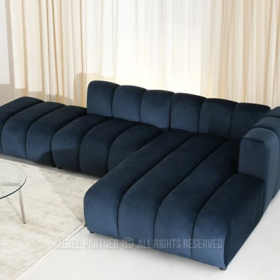 Ecksofa RONIA – Dunkelblau