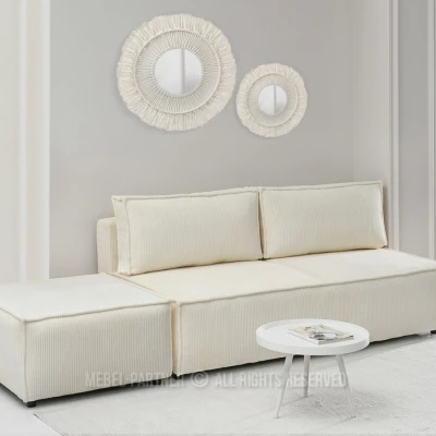GERALD Polsterhocker – creme/schwarz