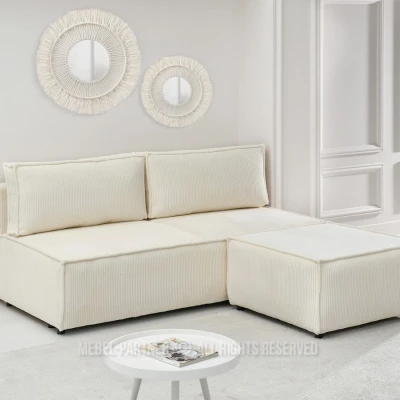 GERALD Polsterhocker – creme/schwarz