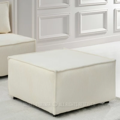 GERALD Polsterhocker – creme/schwarz