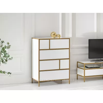 MAIRA Kommode - weiß/gold