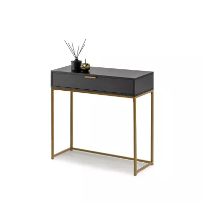 NIRAI Konsolentisch mit Schublade - Schwarz / Gold