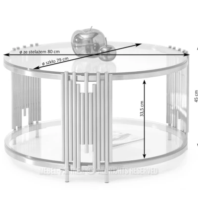 ACHIM Couchtisch - transparent / sandgestrahlt