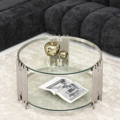 ACHIM Couchtisch - transparent / sandgestrahlt