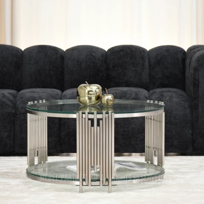 ACHIM Couchtisch - transparent / sandgestrahlt