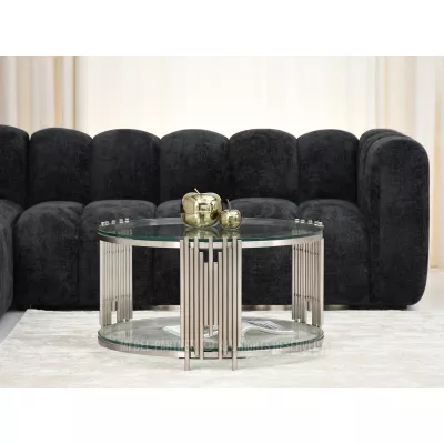 ACHIM Couchtisch - transparent / sandgestrahlt