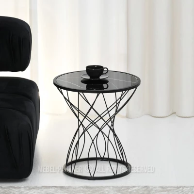 Designer Couchtisch ELIMAR 01 - schwarzer Marmor / schwarz