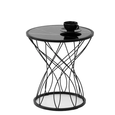 Designer Couchtisch ELIMAR 01 - schwarzer Marmor / schwarz