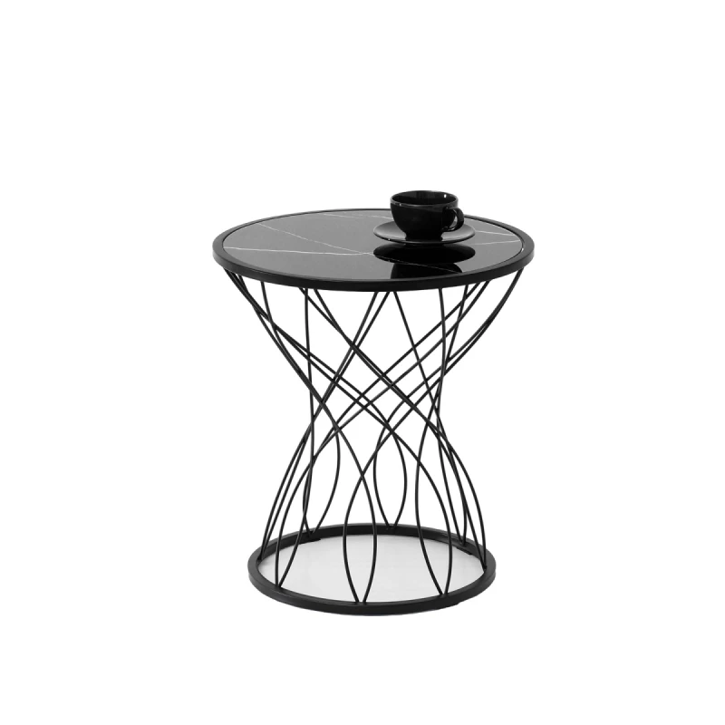 Designer Couchtisch ELIMAR 01 - schwarzer Marmor / schwarz