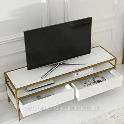 TV-Ständer MAIRA - weiß / gold TV-Ständer MAIRA - weiß / gold