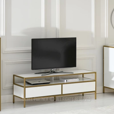 TV-Ständer MAIRA - weiß / gold TV-Ständer MAIRA - weiß / gold