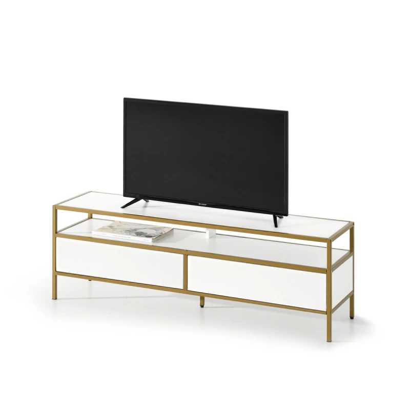 TV-Ständer MAIRA - weiß / gold TV-Ständer MAIRA - weiß / gold