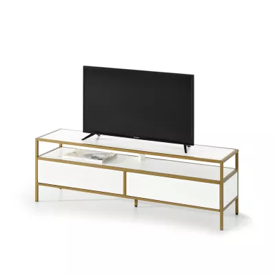 TV-Ständer MAIRA - weiß / gold