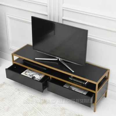 TV-Ständer MAIRA - schwarz / gold TV-Ständer MAIRA - schwarz / gold