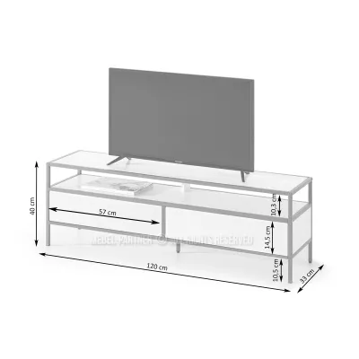 TV-Ständer MAIRA - Eiche / Weiß