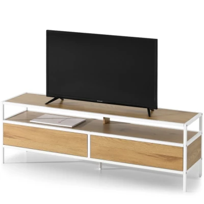 TV-Ständer MAIRA - Eiche / Weiß