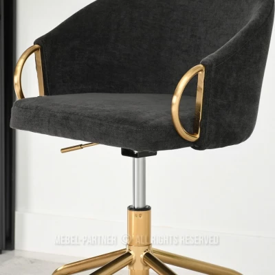 FINBAR Designer-Drehstuhl - schwarz / gold