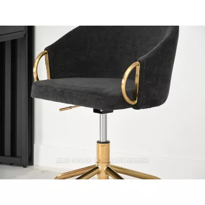 FINBAR Designer-Drehstuhl - schwarz / gold