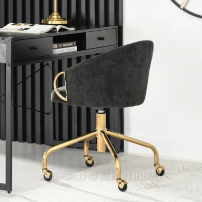FINBAR Designer-Drehstuhl - schwarz / gold
