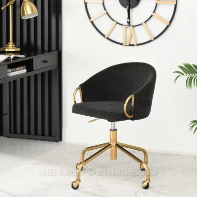 FINBAR Designer-Drehstuhl - schwarz / gold