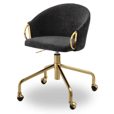FINBAR Designer-Drehstuhl - schwarz / gold